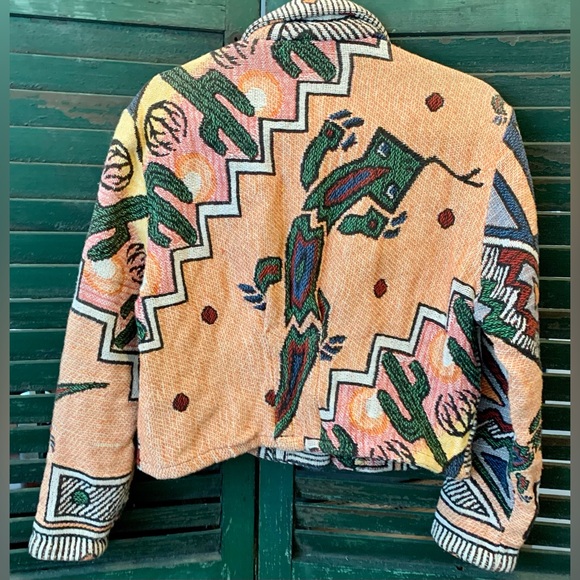 Laguna Casuals vintage 1990s tapestry jacket with geckos 🦎 size Medium - Picture 7 of 9
